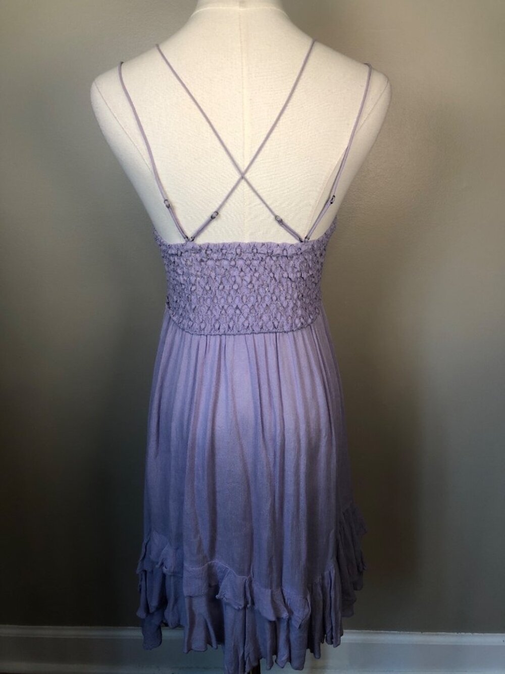 Free People Adella Slip Lace Lavender Mini Dress Size S/P - Picture 6 of 13
